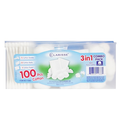 80CT COTTON SQUARES PADS-48