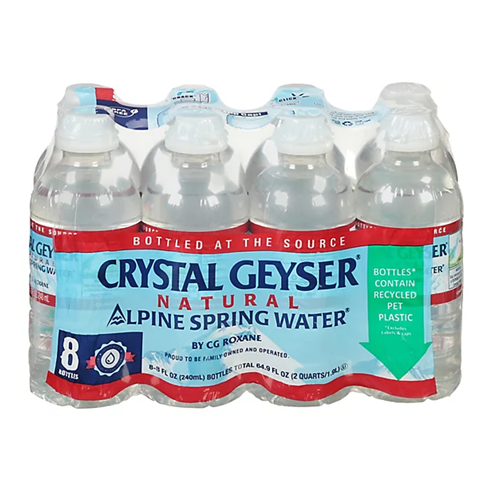 Crystal Geyser Crystal Geyser Natural Alpine Spring Water 8-8 fl oz. Bottles